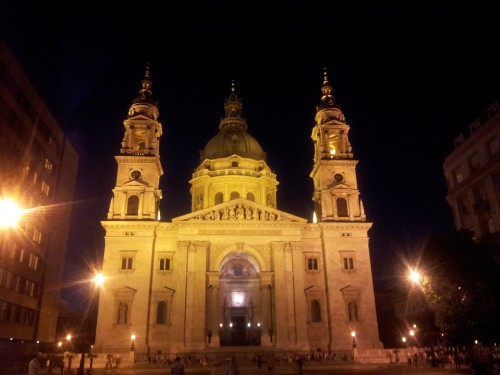 St Stephens Basilica at night - imagine living right next to it!