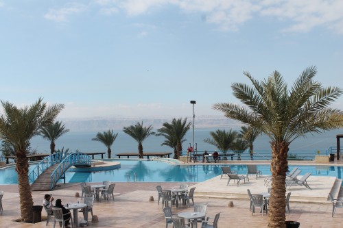 The common area in Amman Beach which leads up to the Dead sea beach